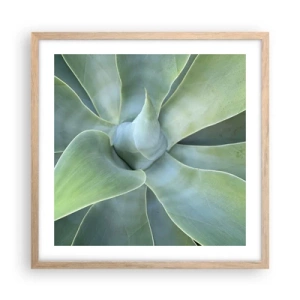 Plakat i ramme af lyst egetræ - Den grønne fødsel - 50x50 cm
