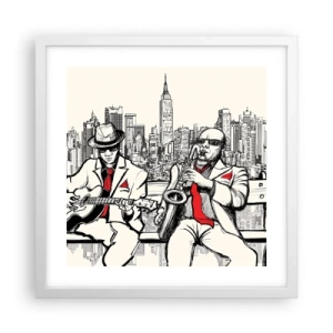 Plakat i hvid ramme - New York improvisation - 40x40 cm