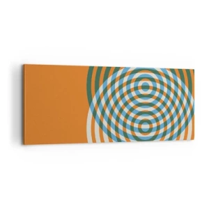 Lærredstryk - Billede på lærred - Abstrakt cirkulær variation - 100x40 cm