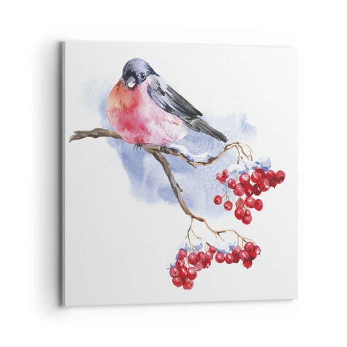 Lærredstryk - Billede på lærred - Vinter i farver - 70x70 cm