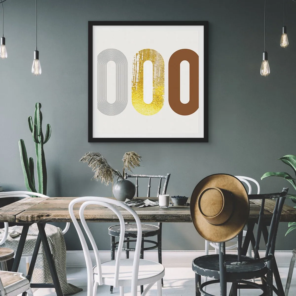 Plakat i sort ramme - Åhhh! - 50x50 cm