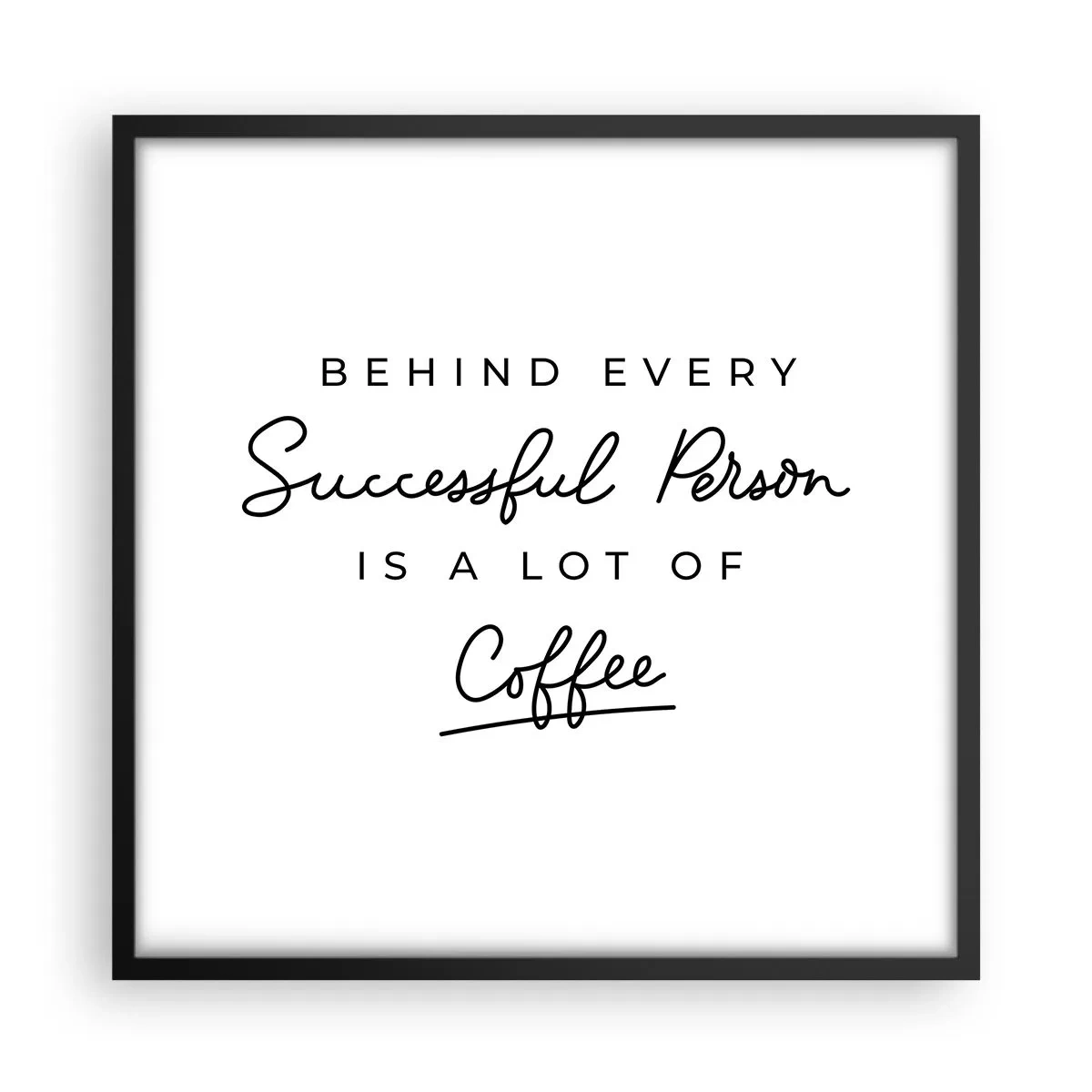 Plakat i sort ramme - Hemmeligheden bag succes - 50x50 cm