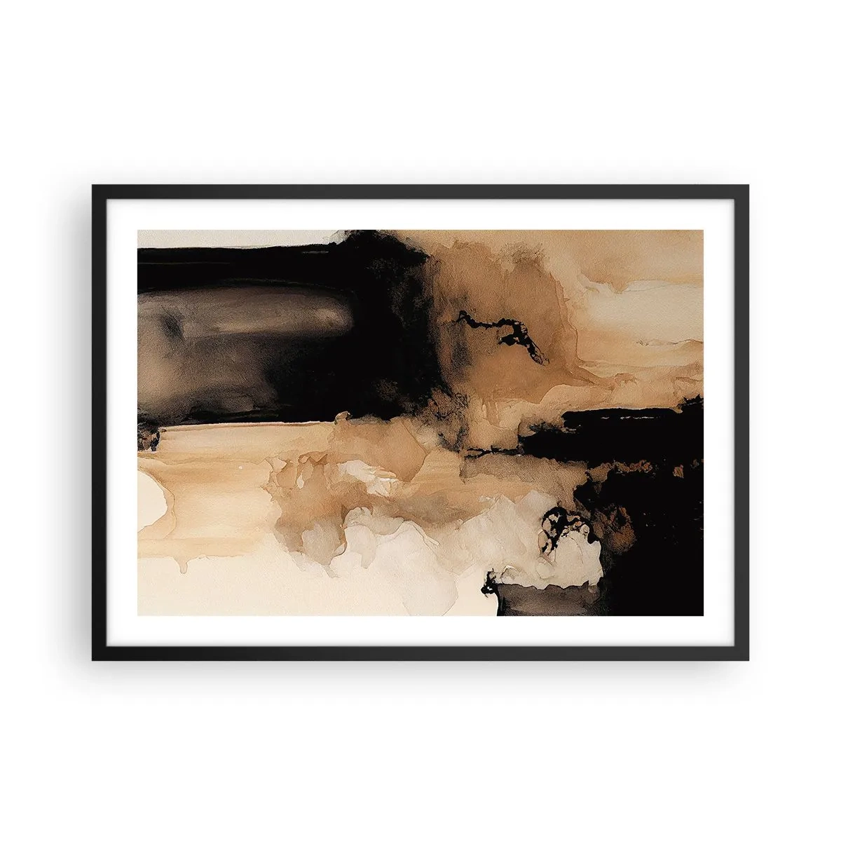 Plakat i sort ramme - En spændende abstraktion - 70x50 cm