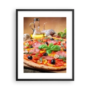 Plakat i sort ramme - Med en ægte italiensk smag - 40x50 cm