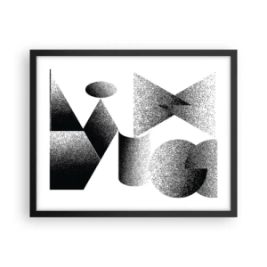 Plakat i sort ramme - Vinkler og ovaler - 50x40 cm