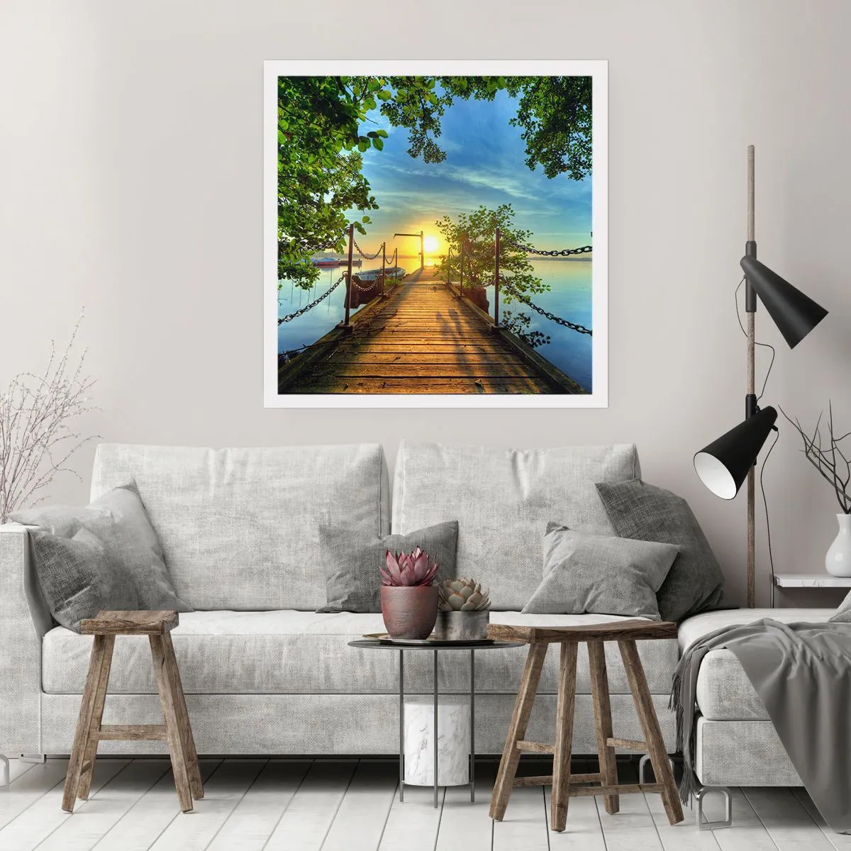 Plakat - Mod vest ved vandet - 60x60 cm