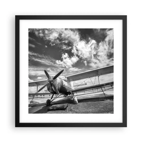 Plakat i sort ramme - Jeg kan ikke vente! - 40x40 cm