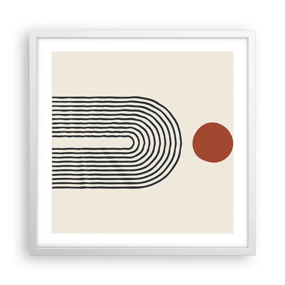 Plakat i hvid ramme - Magnetisme af former og farver - 50x50 cm
