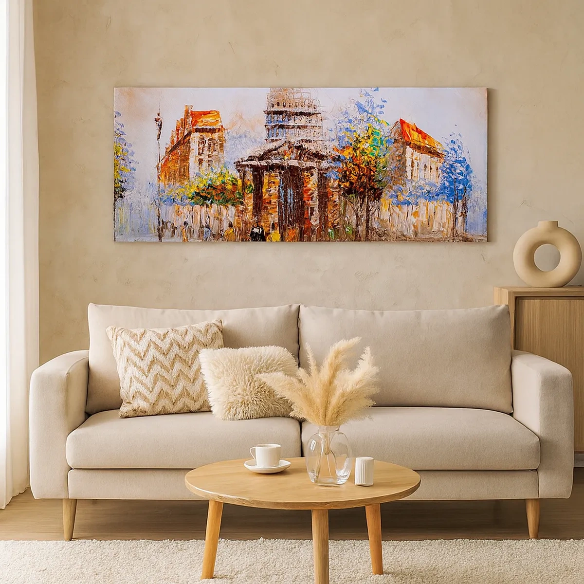 Lærredstryk - Billede på lærred - En parisisk spadseretur - 30x30 cm