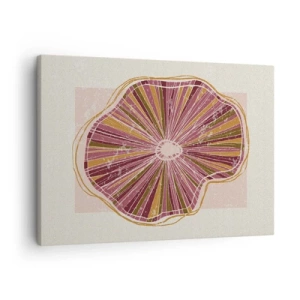 Lærredstryk - Billede på lærred - Abstrakt træskivemønster i lyserøde nuancer - 70x50cm - Strålende abstraktion - Moderne vægdekoration til stue og soveværelse ARTTOR