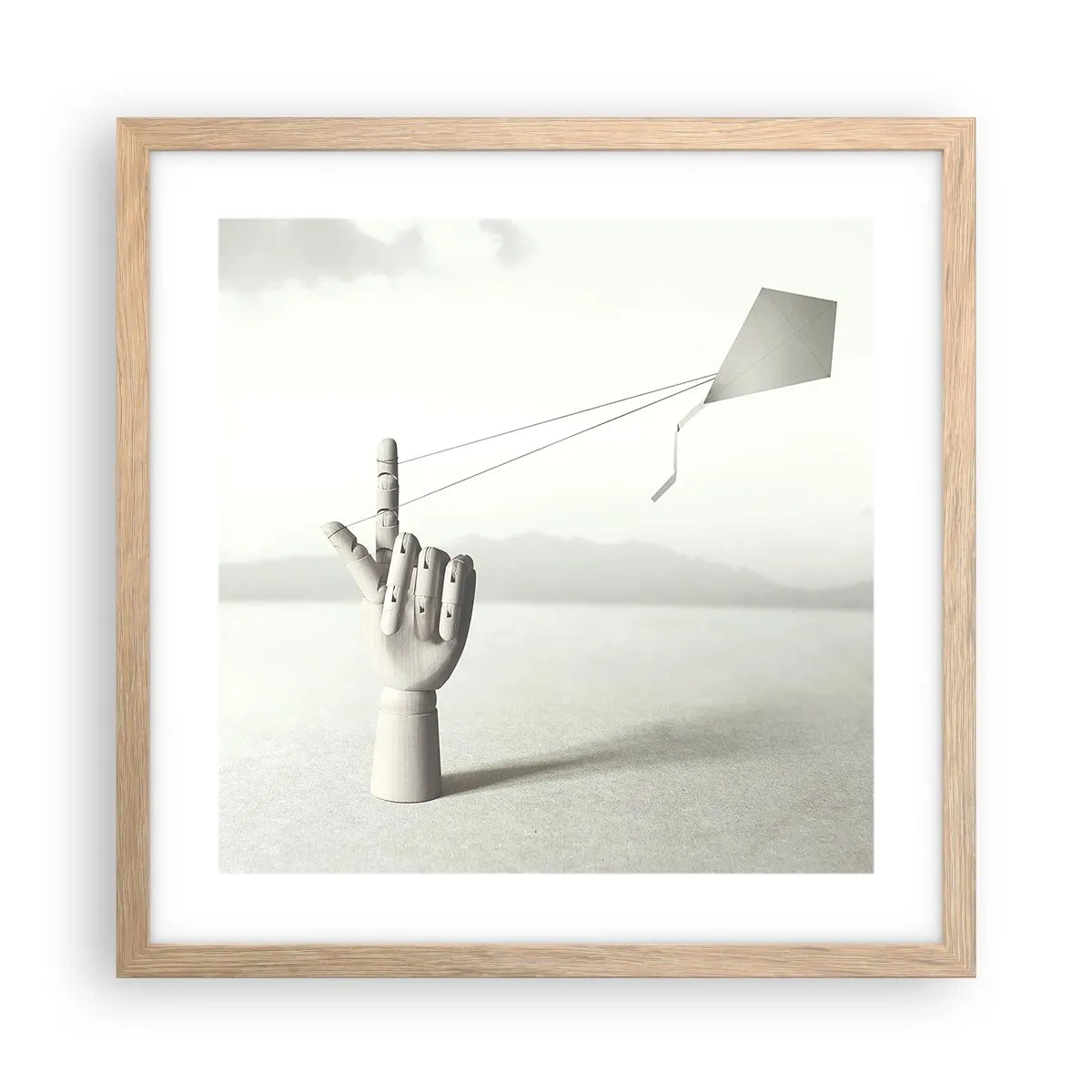 Plakat i ramme af lyst egetræ - Styrkeprøve - 40x40 cm