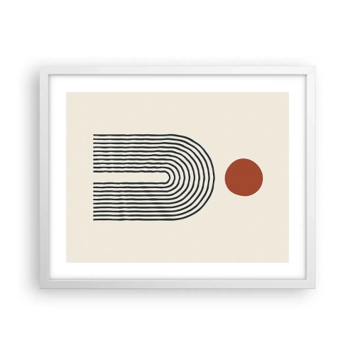Plakat i hvid ramme - Magnetisme af former og farver - 50x40 cm