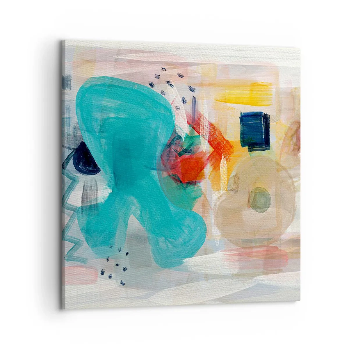 Lærredstryk - Billede på lærred - Et farverigt spil - 50x50 cm