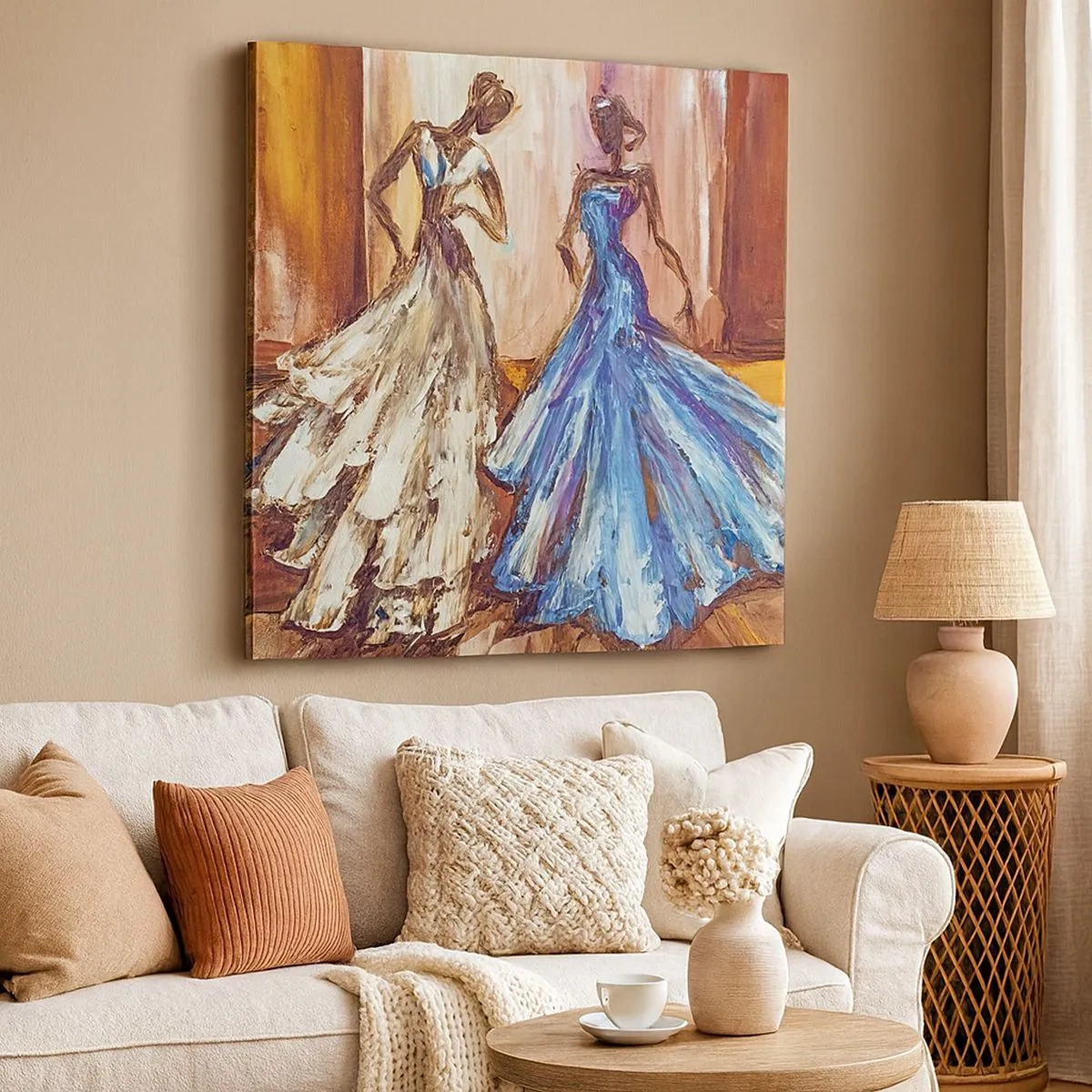 Lærredstryk - Billede på lærred - Den taknemmelige duo - 30x30 cm