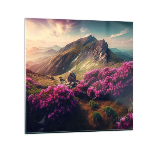 Billede på glas - Sommer i bjergene - 60x60 cm