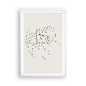 Plakat i hvid ramme - Forviklet i følelser - 61x91 cm