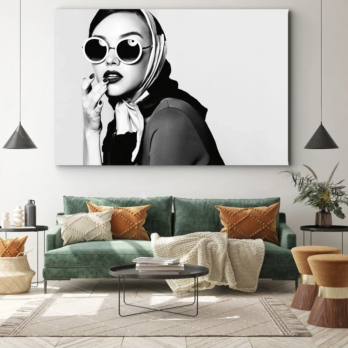 Lærredstryk - Billede på lærred - Hilsner fra 1960'erne. - 120x80 cm