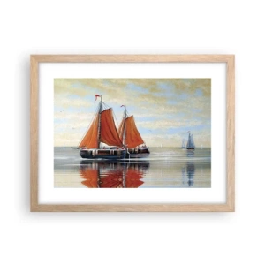 Plakat i ramme af lyst egetræ - Hey, sejl, sømand.... - 40x30 cm