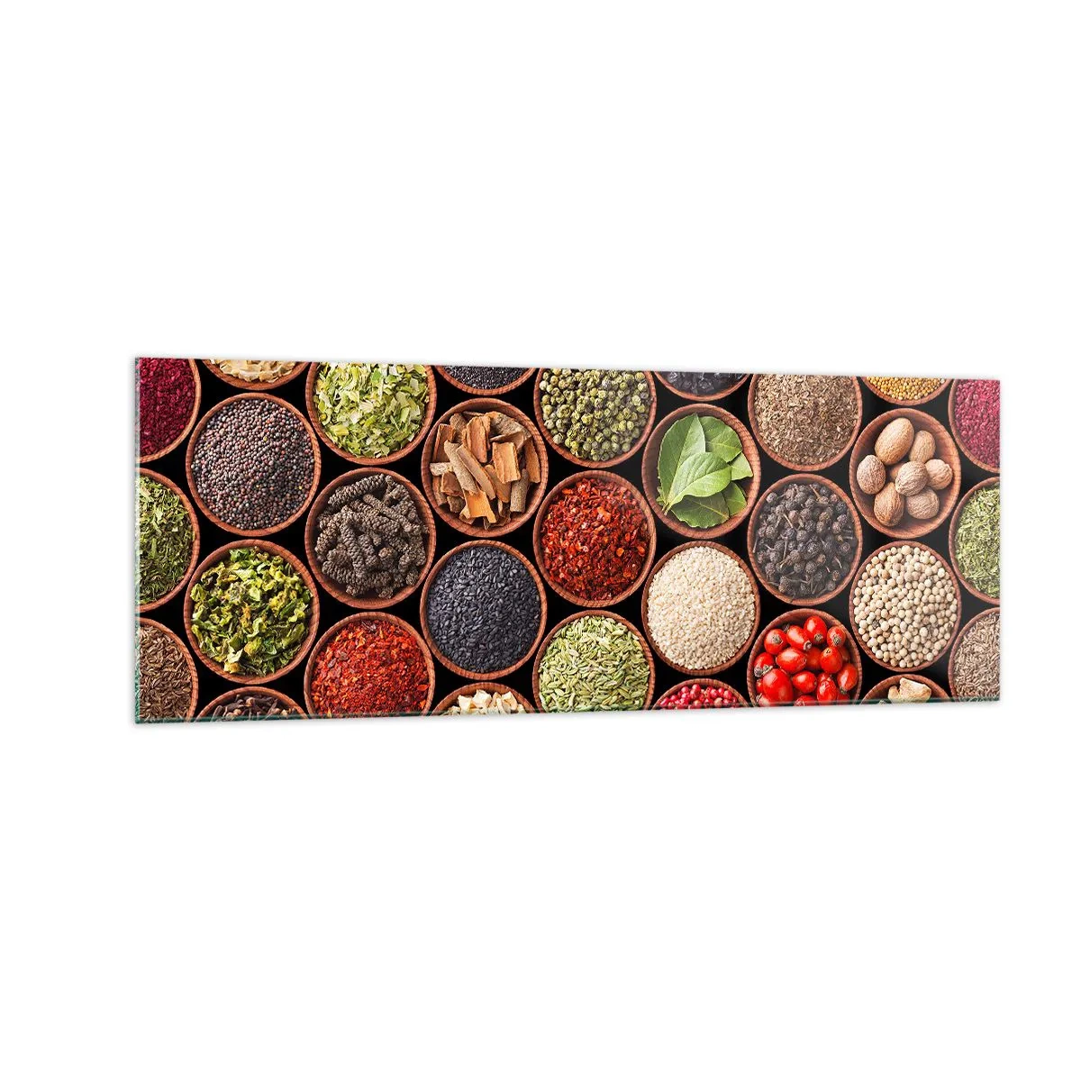 Billede på glas - Alle verdens smage - 140x50 cm
