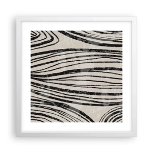 Plakat i hvid ramme - Et spild af linjer - 40x40 cm