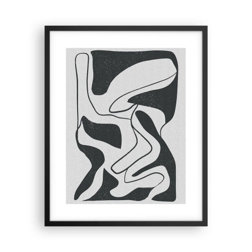 Plakat i sort ramme - Abstrakt leg i en labyrint - 40x50 cm