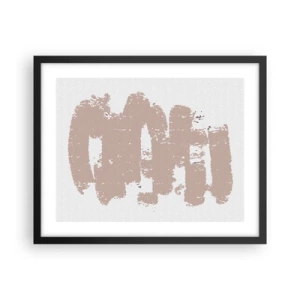 Plakat i sort ramme - Abstraktion i sart rosa - 50x40 cm