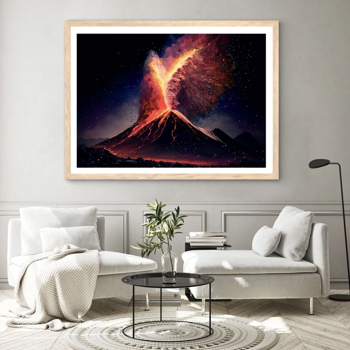 Plakat i ramme af lyst egetræ - Skønhed og rædsel - 70x50 cm