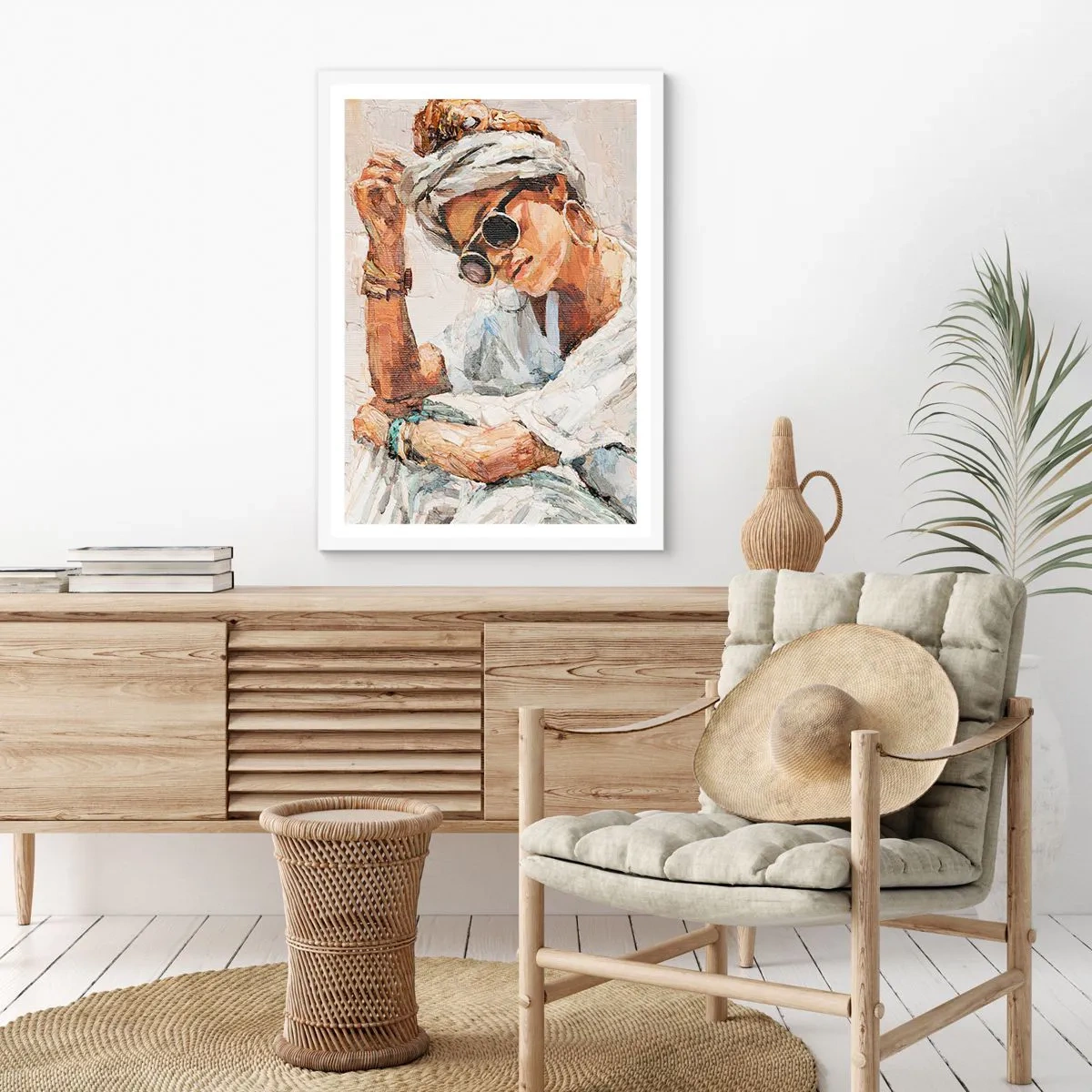 Plakat i hvid ramme - Portræt i fuldt sollys - 61x91 cm