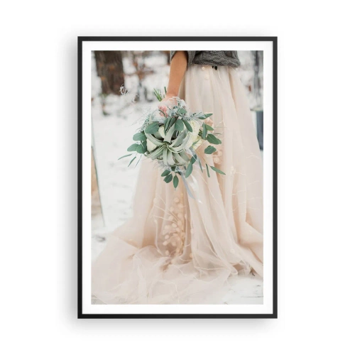 Plakat i sort ramme - Og de levede lykkeligt til deres dages ende - 70x100 cm