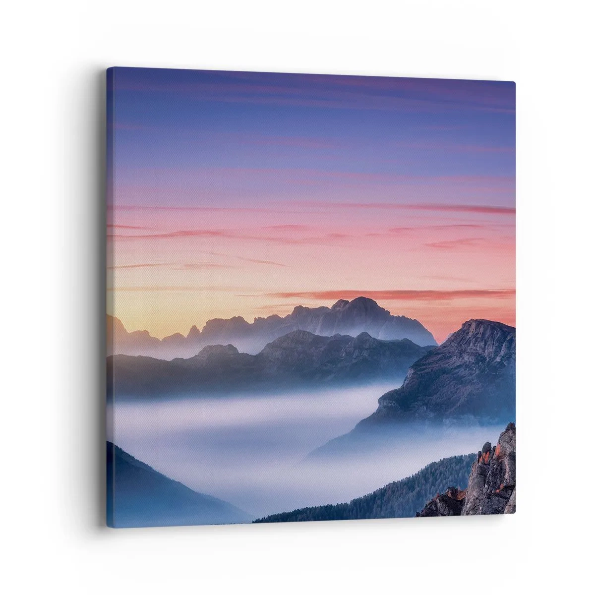 Lærredstryk - Billede på lærred - Over dalene - 40x40 cm