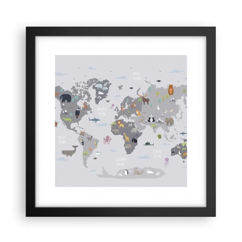Plakat i sort ramme - Fortæl mig, hvor du er fra... - 30x30 cm