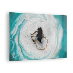 Billede på glas - En abstrakt form, der ligner et tværsnit af et mineral - 70x50cm - Kom indenfor - Moderne vægdekoration til stue og soveværelse ARTTOR