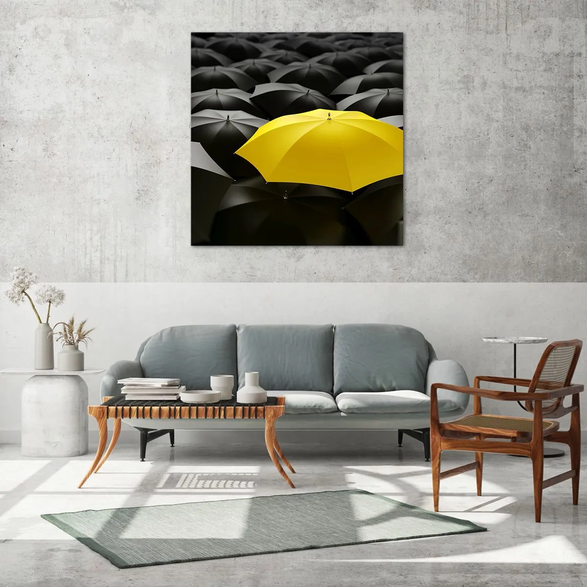 Billede på glas - Farvel til tristhed - 40x40 cm