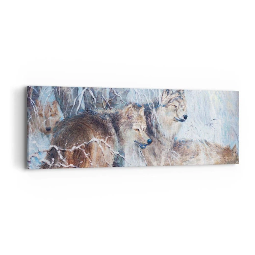 Lærredstryk - Billede på lærred - OBS! På vej... - 90x30 cm