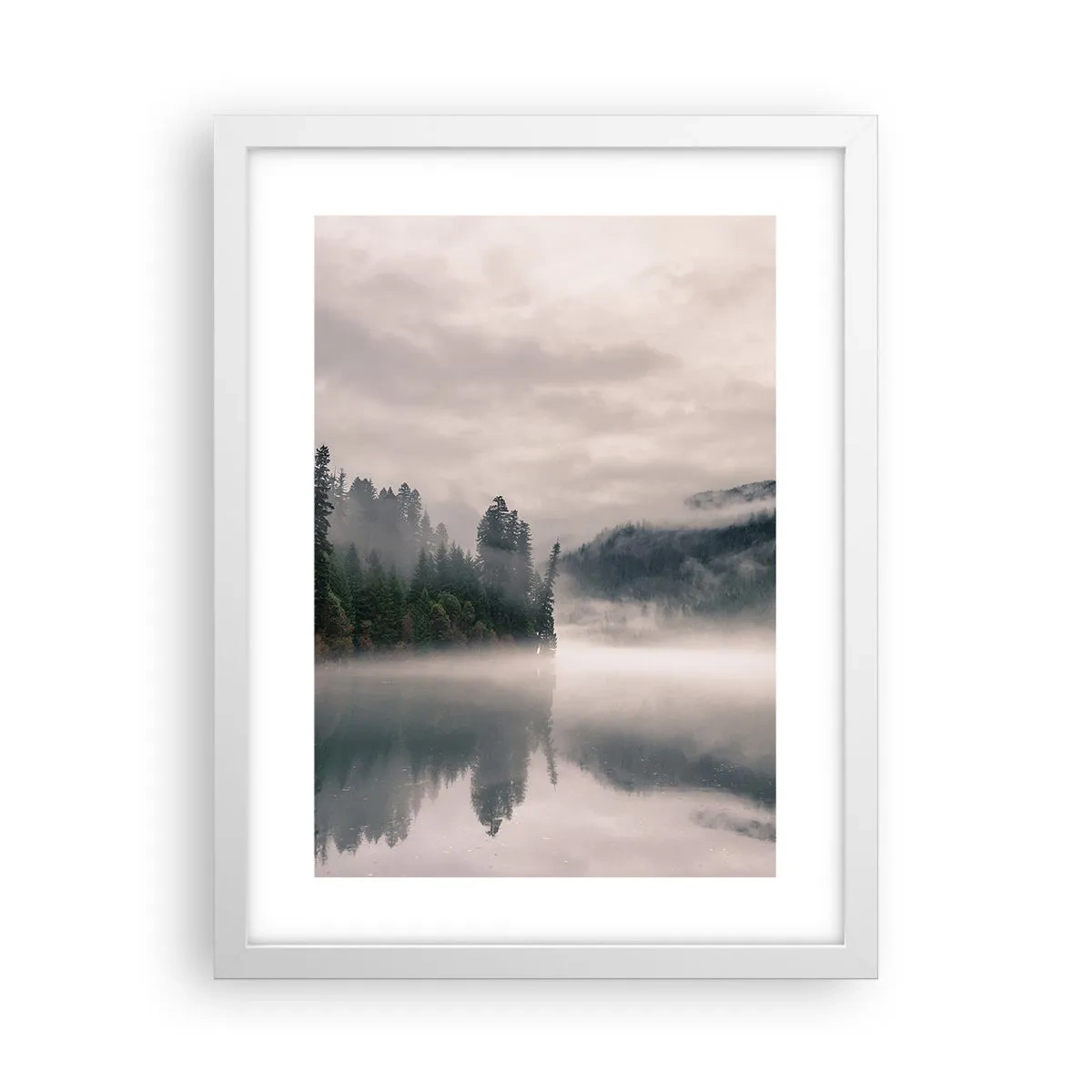 Plakat i hvid ramme - I drømmen, i tågen - 30x40 cm