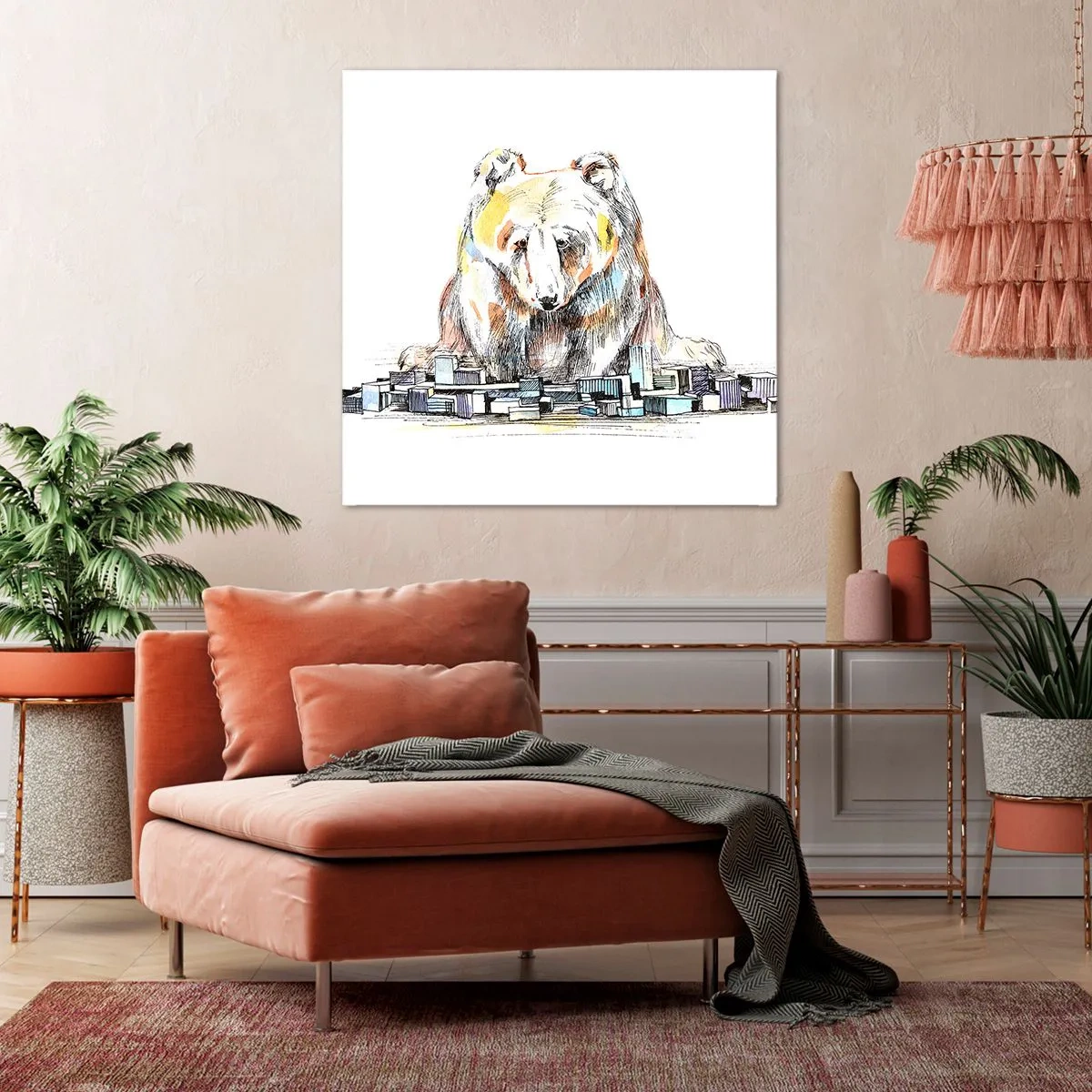 Lærredstryk - Billede på lærred - Hvordan kan man leve på den måde? - 40x40 cm