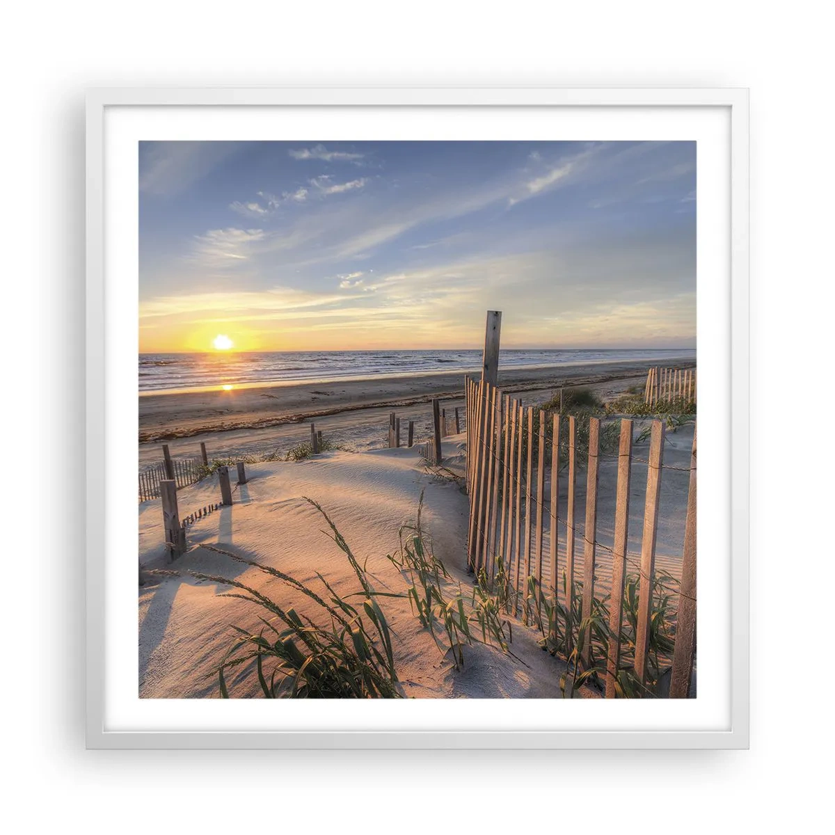 Plakat i hvid ramme - Vindens blænding og skygge - 60x60 cm