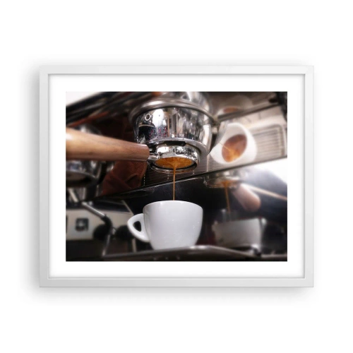 Plakat i hvid ramme - Et godt øjeblik på dagen - 50x40 cm