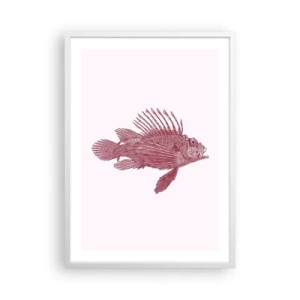 Plakat i hvid ramme - En beboer i eksotiske farvande - 50x70 cm