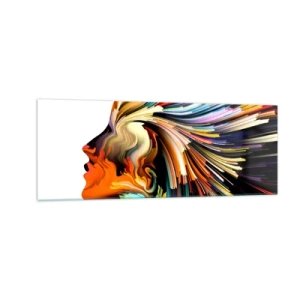 Billede på glas - En eksplosion af fantasi - 140x50 cm