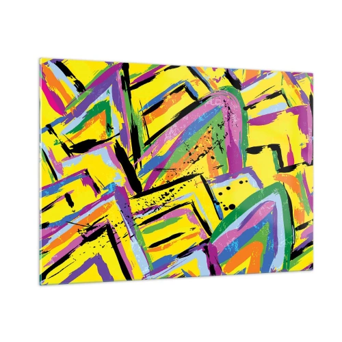 Billede på glas - Han råber af glæde - 100x70 cm