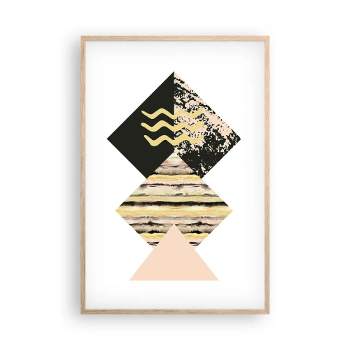 Plakat i ramme af lyst egetræ - Ikke så simpelt - 61x91 cm