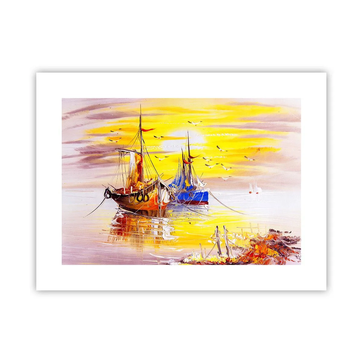 Plakat - Et velfortjent hvil i havnen - 40x30 cm