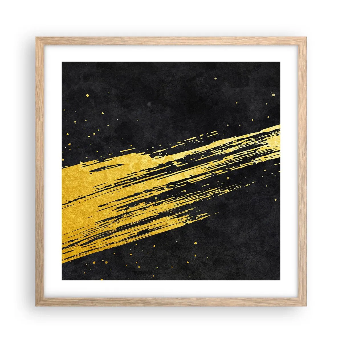 Plakat i ramme af lyst egetræ - Hop ind i hyperrummet - 50x50 cm