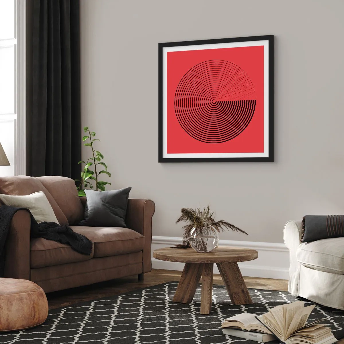 Plakat i sort ramme - Cirkulær bevægelse - 30x30 cm