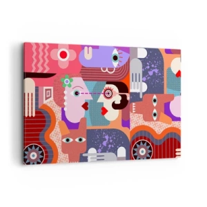 Lærredstryk - Billede på lærred - Øje mod øje - 120x80 cm