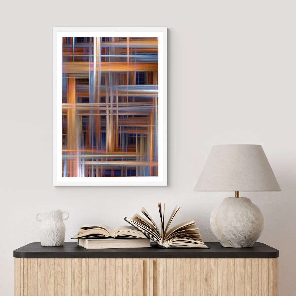 Plakat i hvid ramme - Vævet af lys - 61x91 cm