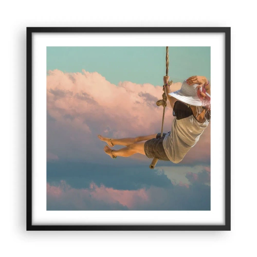 Plakat i sort ramme - Sjov i skyerne - 50x50 cm