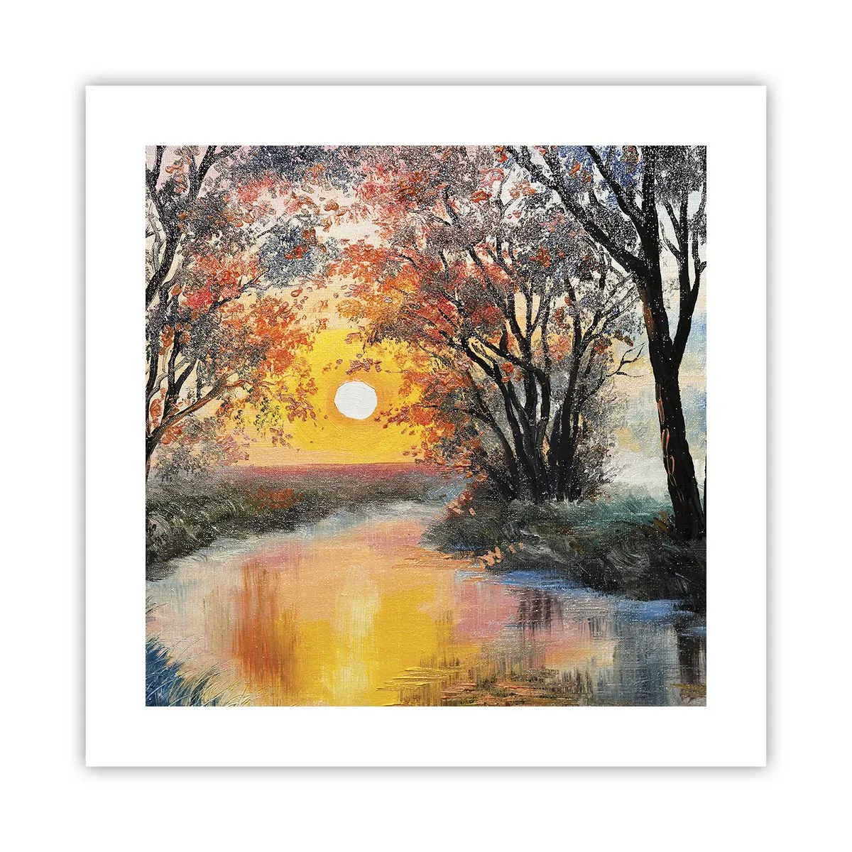 Plakat - Efterårs atmosfære - 40x40 cm