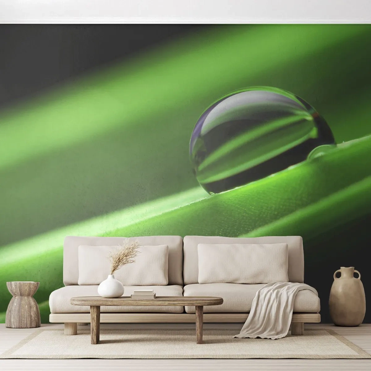 Fototapet Premium Canvas - Livet på tæt hold - Abstraktion, Grafik, En dråbe vand - 100x70 cm